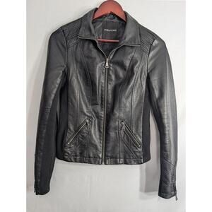 Maurices Women’s Faux Leather Black Moto Jacket - Size S - Stretch Sides